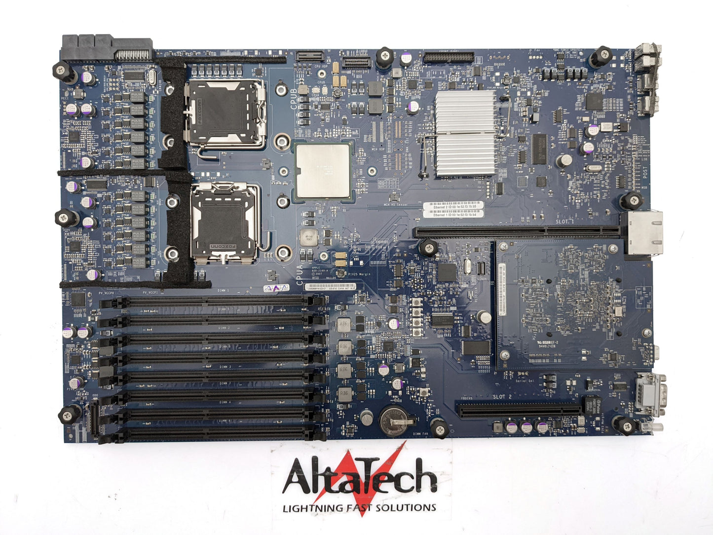 Apple 630-8743 Xserve2,1 2008 System Board w/ 630-8780 Graphics Board, Used