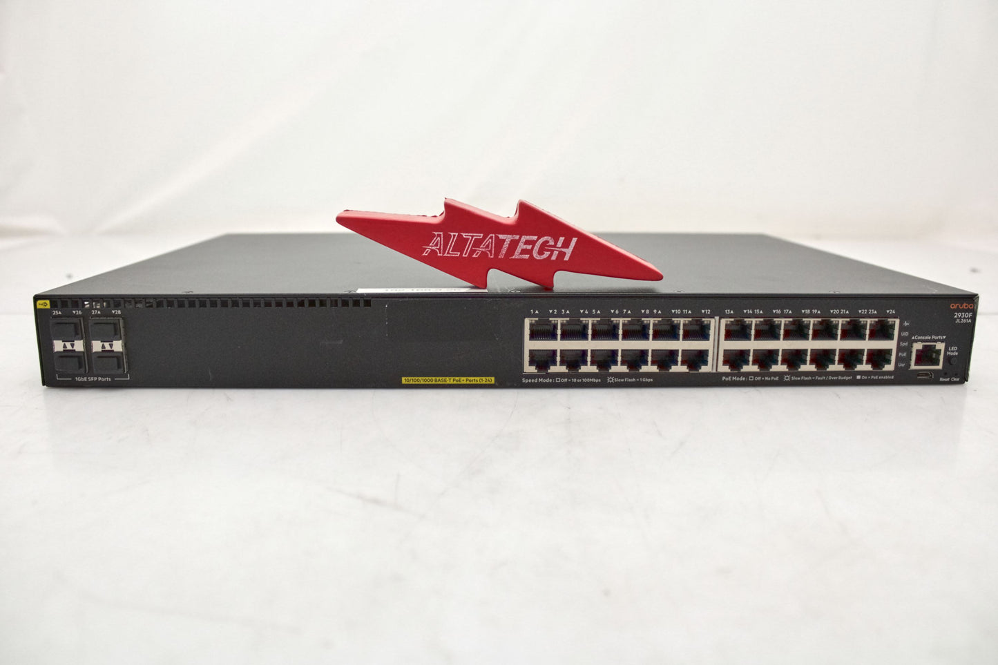 Aruba Networks JL261A 2930F 24G PoE+ 4SFP+ Managed Switch, Used