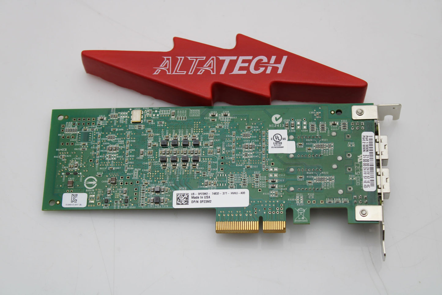 Dell 00KT10 4GB Dual Port HBA QLE2462 LP, Used