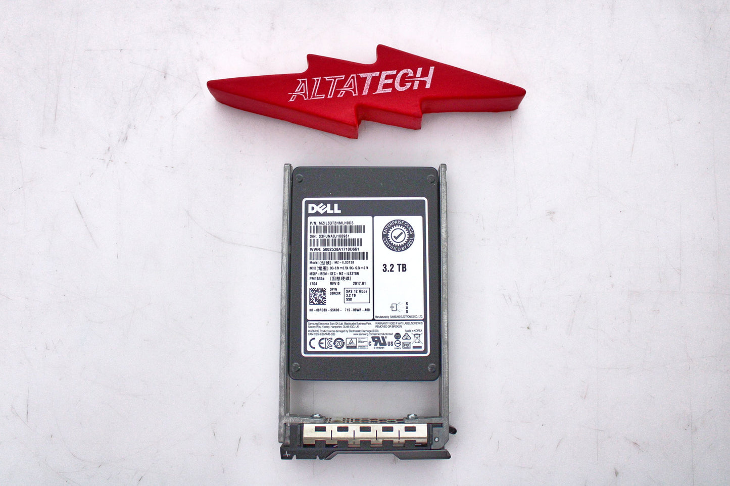 Dell 8RC8K 3.2TB SSD SAS 2.5 12G MU MZILS3T2HMLH0D3 / MZ-ILS3T2B, Used