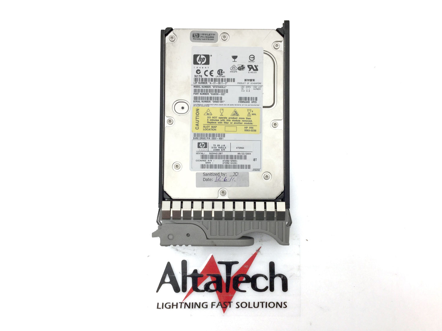 Dell A7286-69001 72.8GB SCSI 3.5" Hard Drive, Used