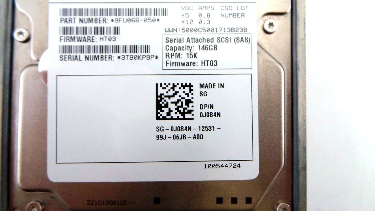 Dell J084N 146GB 15K SAS 2.5" 3G, Used
