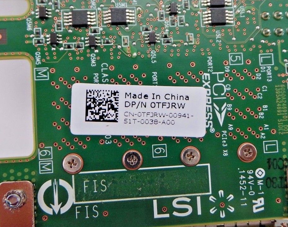Dell 0TFJRW SFF-8644 Quad-Port I/O Host Bus Adapter, Used