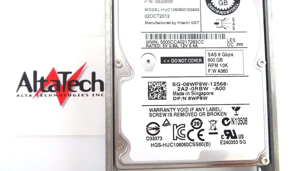 Dell 0WXCG9 600GB 10K SAS 2.5" 6G HDD, Used