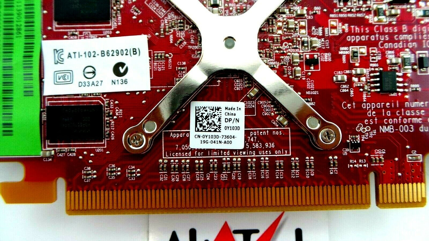 Dell 0Y103D ATI Radeon HD3450 256MB PCIe Graphics Card, Used