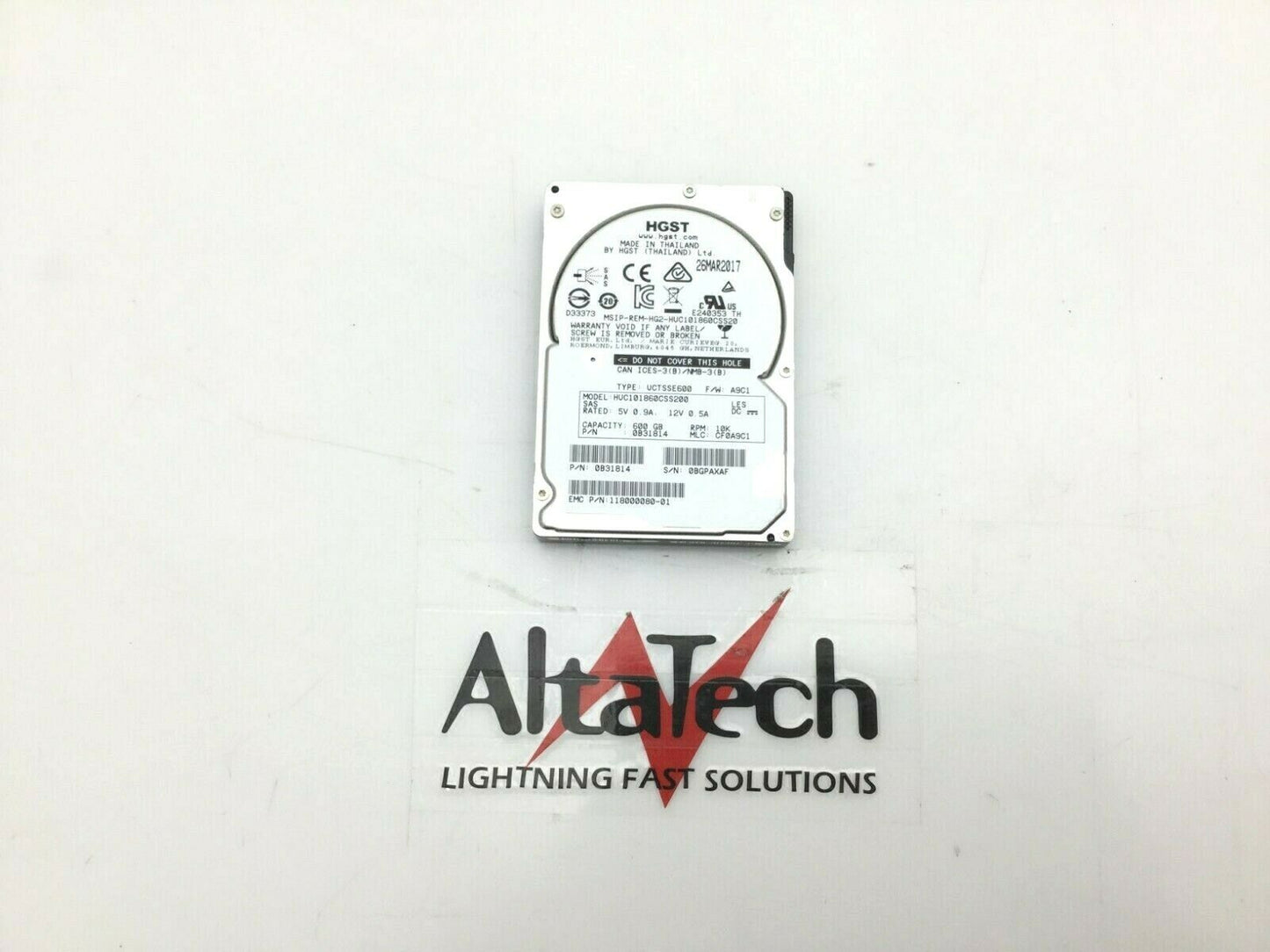 HGST HUC101860CSS200 600 GB 10K RPM 2.5-inch SAS Hard Drive, Used