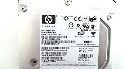 HP 375476-001 72.8GB 15K RPM Ultra320 SCSI LFF 3.5" Hard Disk Drive 375476-001 360209-004, Used