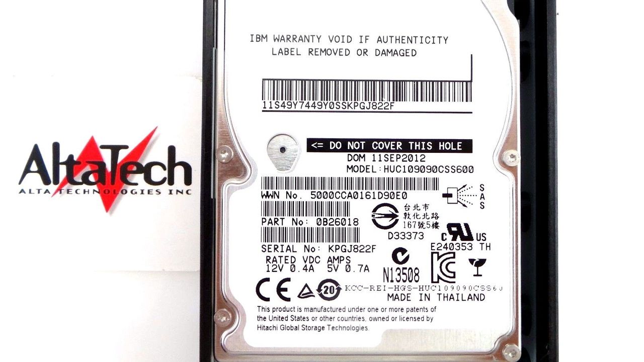 IBM 00Y2684 900GB 10K SAS 2.5" Hard Drive, Used