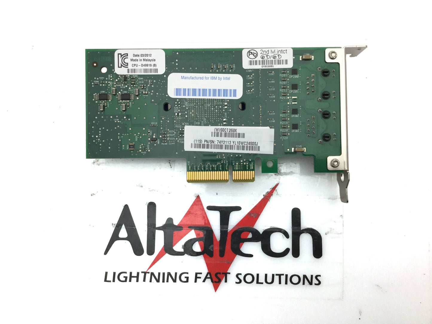 IBM 74Y2113 2-Port 1Gbps TX PCI-e Ethernet Adapter, Used