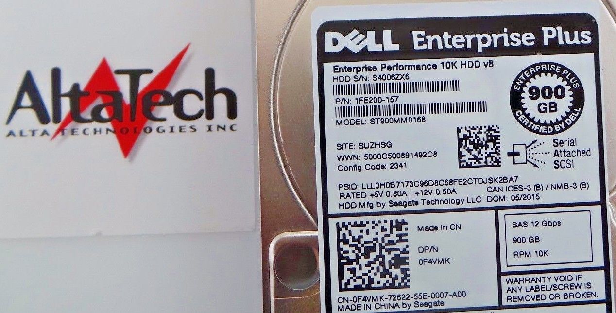 Seagate ST900MM0168 Seagate ST900MM0168 Enterprise Plus 900GB 10K SAS 2.5" 12G Dell 1FE200-157 Hard Drive, Used