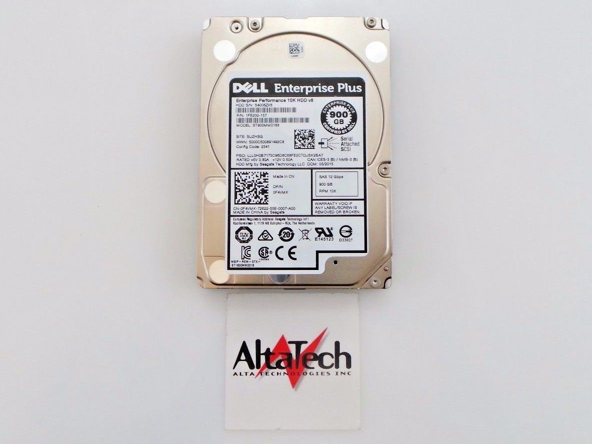 Seagate ST900MM0168 Seagate ST900MM0168 Enterprise Plus 900GB 10K SAS 2.5" 12G Dell 1FE200-157 Hard Drive, Used
