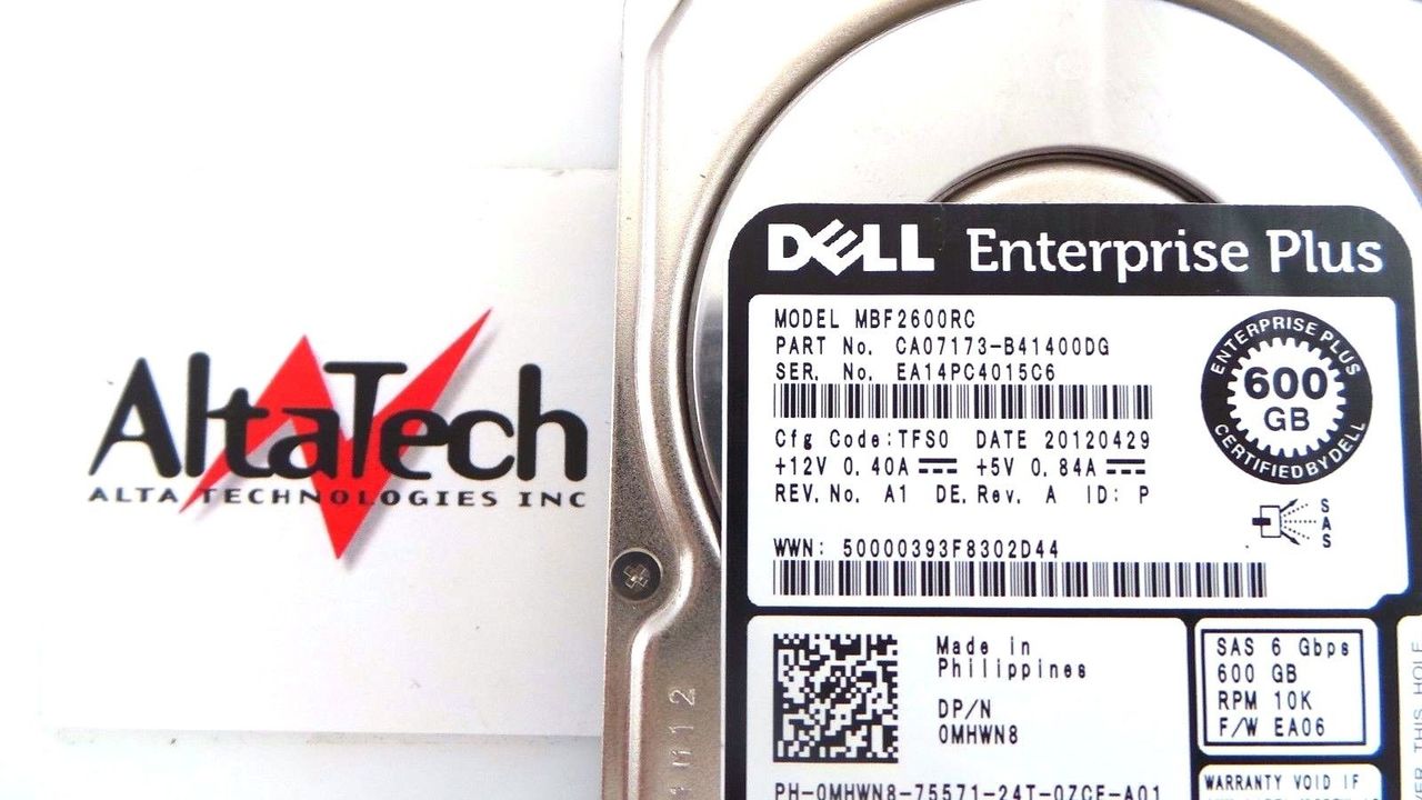 Toshiba CA07173-B41400DG Toshiba CA07173-B41400DG Enterprise Plus 600GB 10K SAS 2.5" 6G HDD Hard Drive, Used