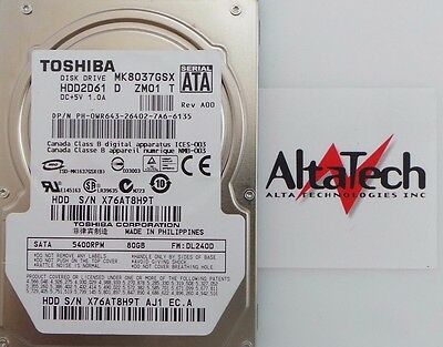 Toshiba WR643 Toshiba WR643 80GB 5400 RPM 9.5MM 2.5'' SATA Hard Drive, Used