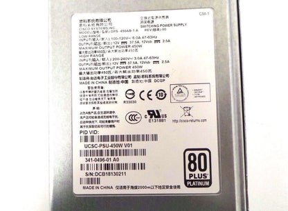 Cisco 341-0496-01 UCS C220 M3 C-Series 450W Power Supply, Used