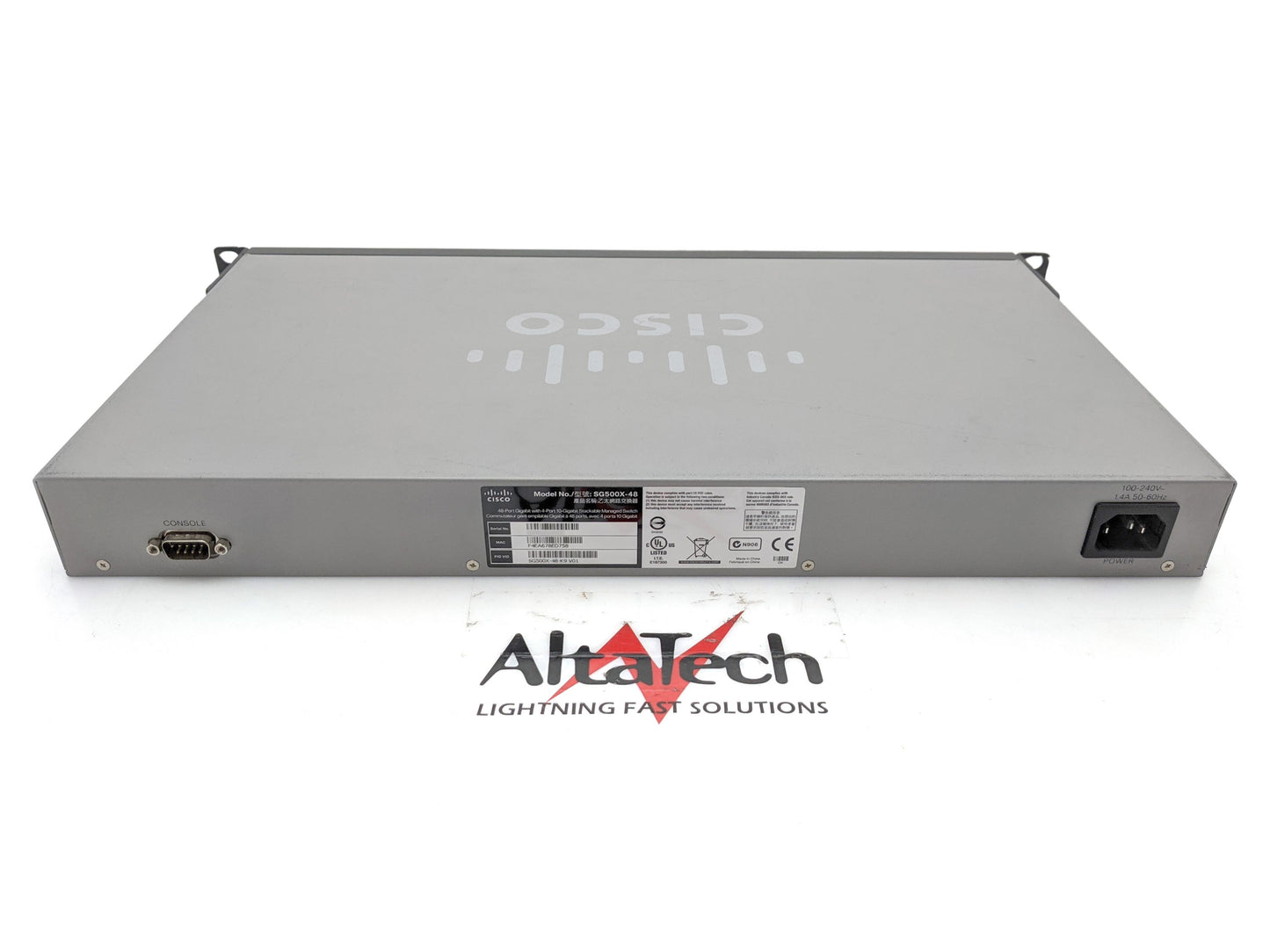 Cisco SG500X-48-K9 48x 1Gbps RJ-45, 4x 10GBE SFP+ Ethernet Switch, Used