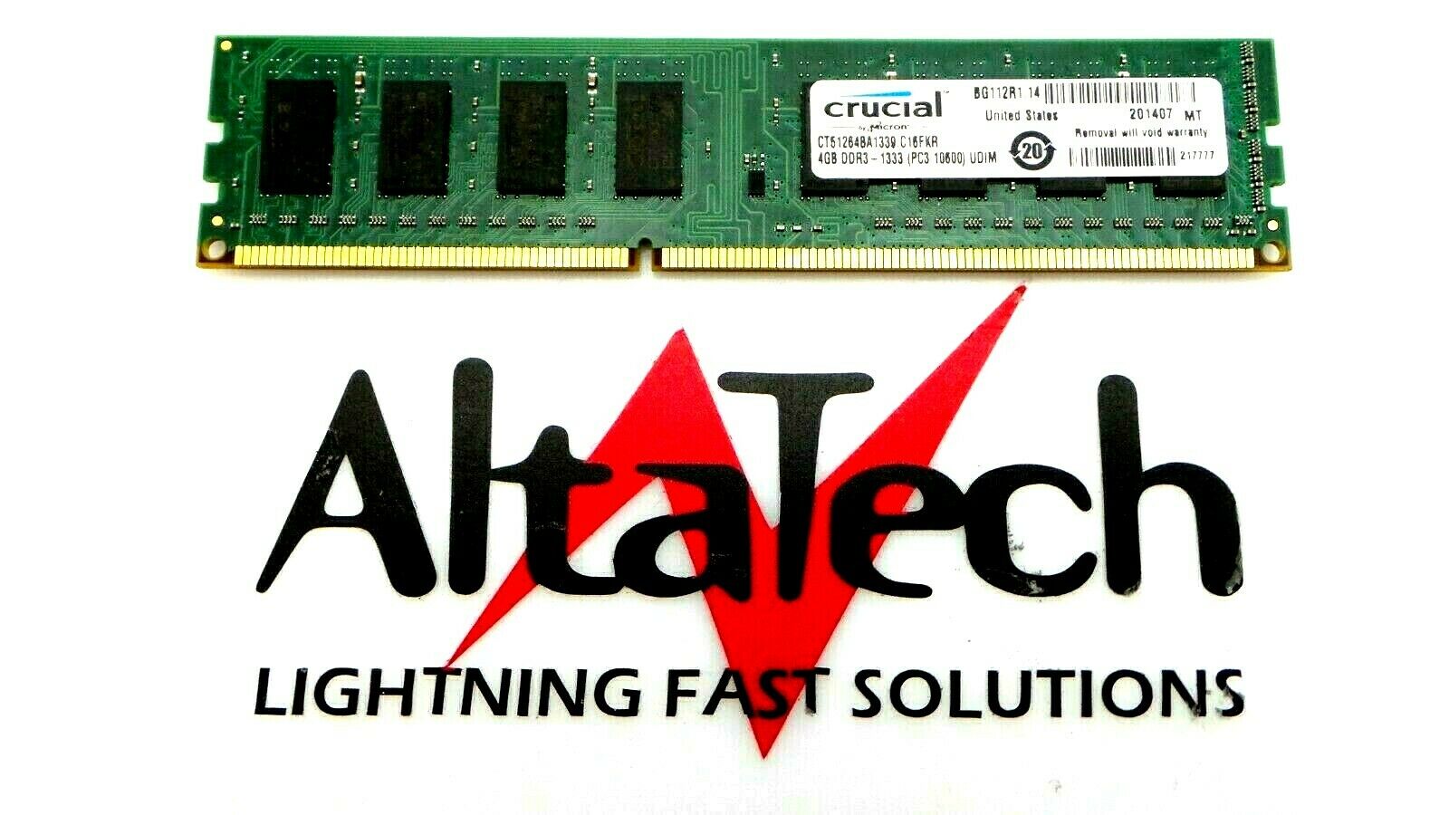 Crucial CT51264BA1339.C16FKR 4GB PC3-10600U 2Rx8 N-ECC, Used