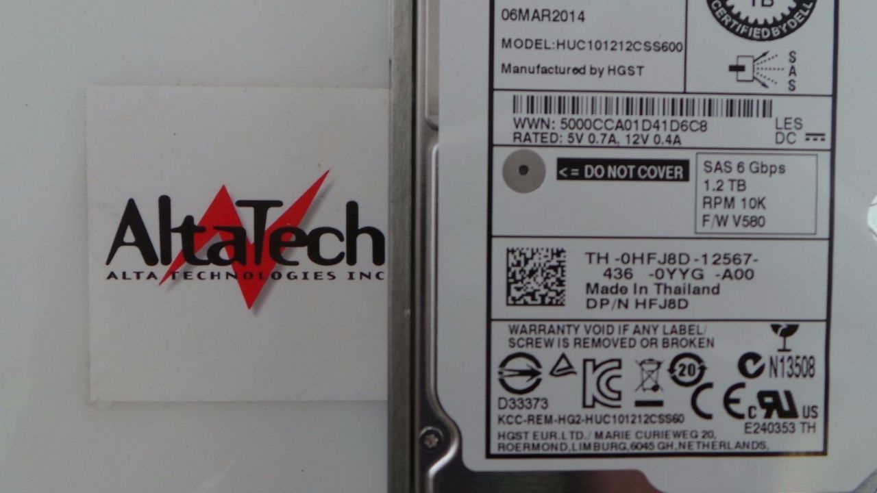Dell 0B28471 EqualLogic 1.2TB 10K SAS 2.5" 6G, Used