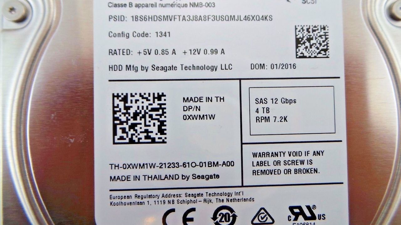 Dell 1TZ279-150 4TB 7.2K SAS 3.5" 12G, Used