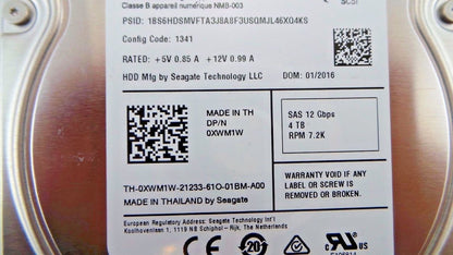 Dell 1TZ279-150 4TB 7.2K SAS 3.5" 12G, Used