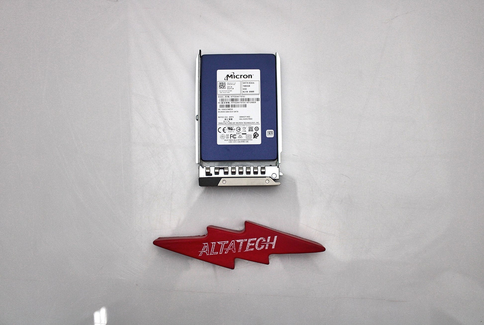 Dell 3JY18 7.68TB SSD SATA 2.5 6G MICRON 5200 MTFDDAK7T6TDC-1AT1ZABYY, Used