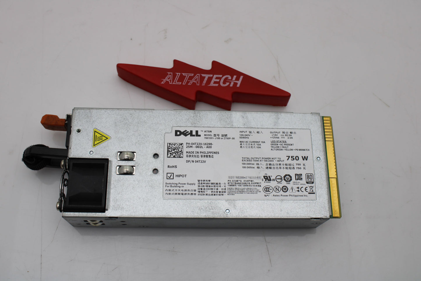 Dell 4T22V 750W Power Supply Emerson V3 R510, Used