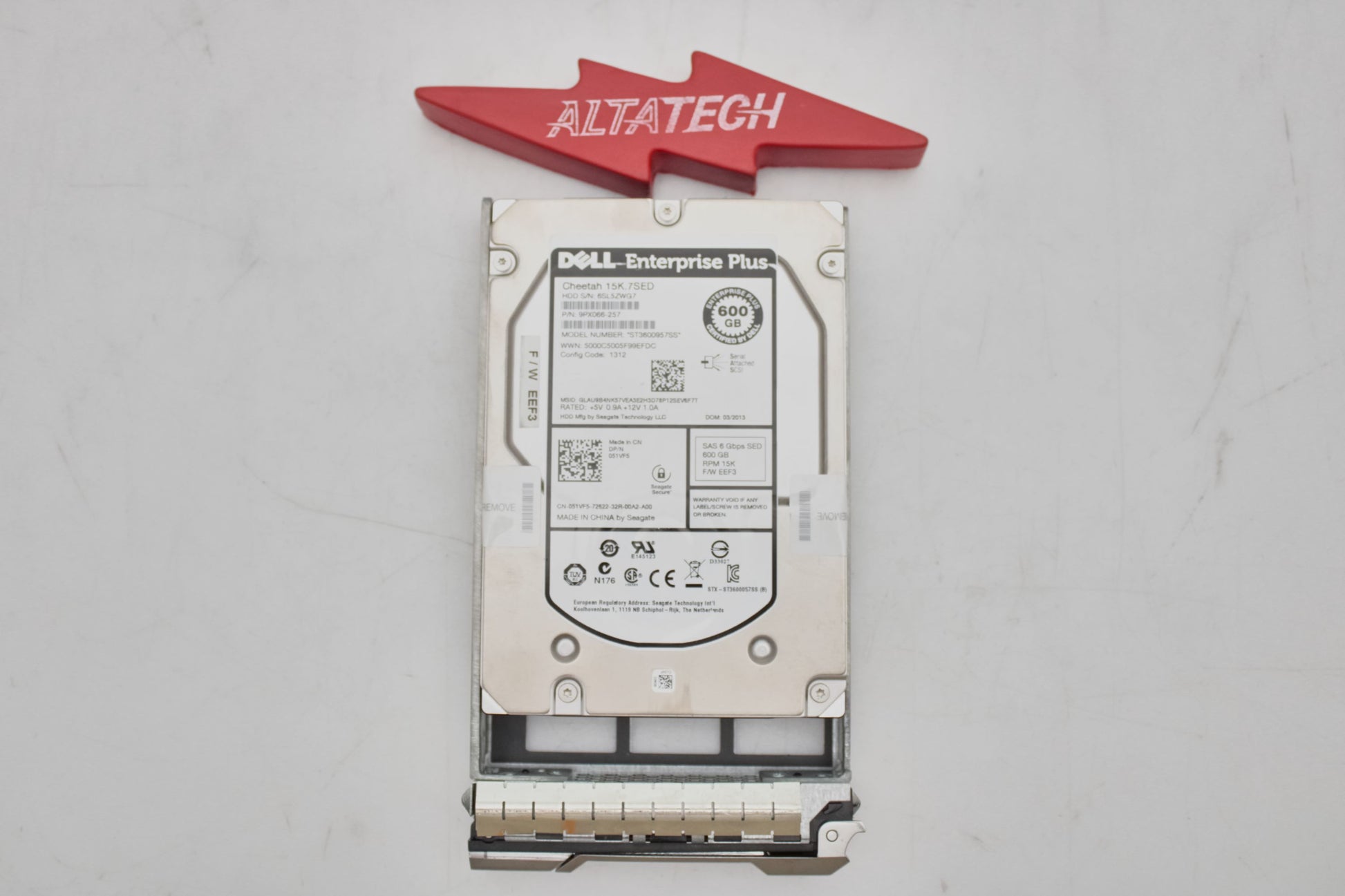 Dell 51VF5-EQL 600GB 15K SAS 3.5 6G SED EP+ ST3600957SS / 9PX066-257, Used