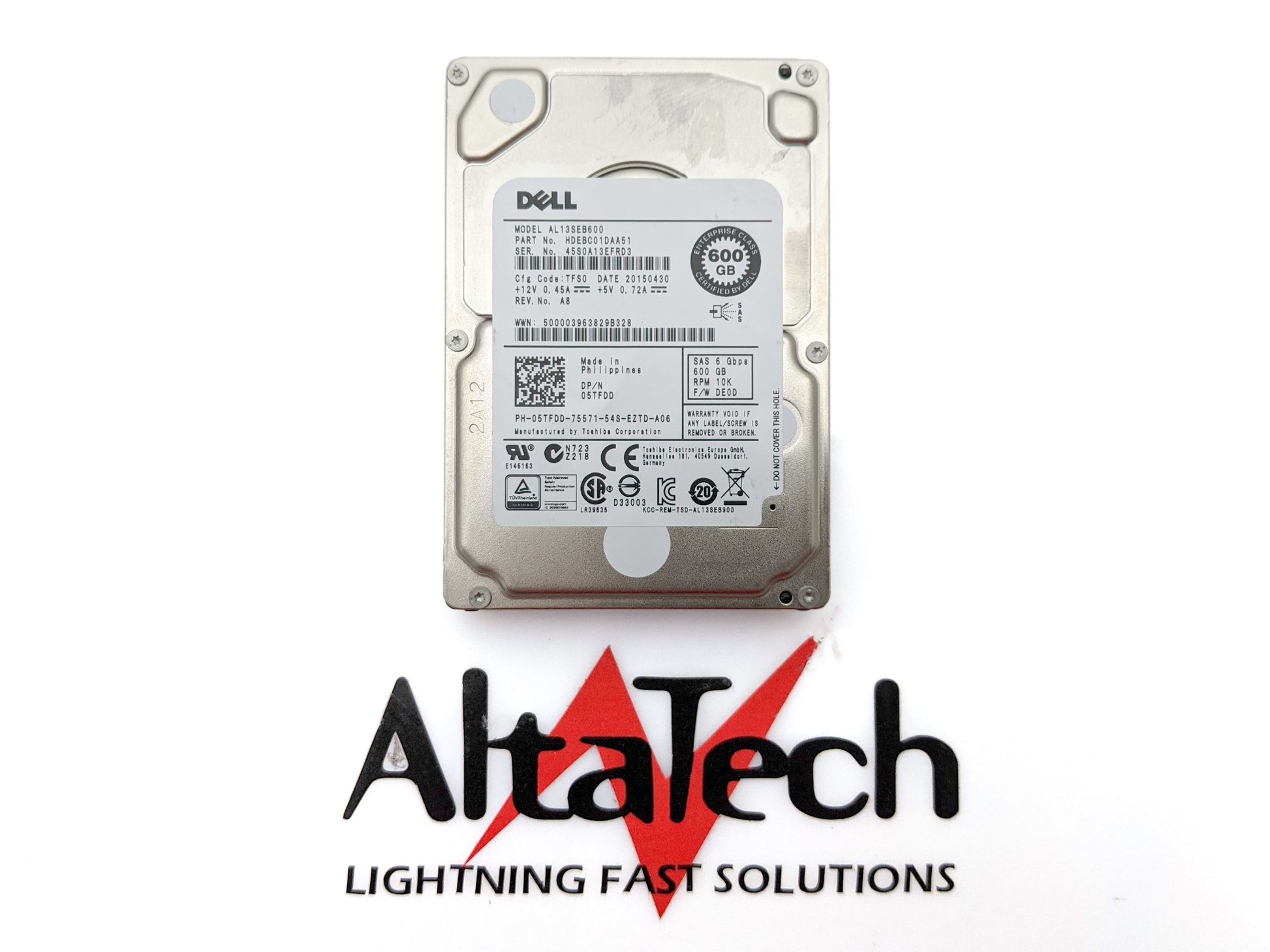 Dell 5TFDD 600GB 10K SAS 2.5 6G, Used