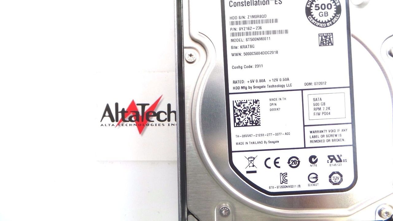 Dell 06VVK7 EQL 500GB 7.2K SATA 3.5" 3G, Used