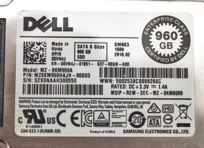 Dell 8VN4J 960GB SSD SATA 6G 1.8 MU MZ8KM960HAJH-000D3 / MZ-8KM960A, Used