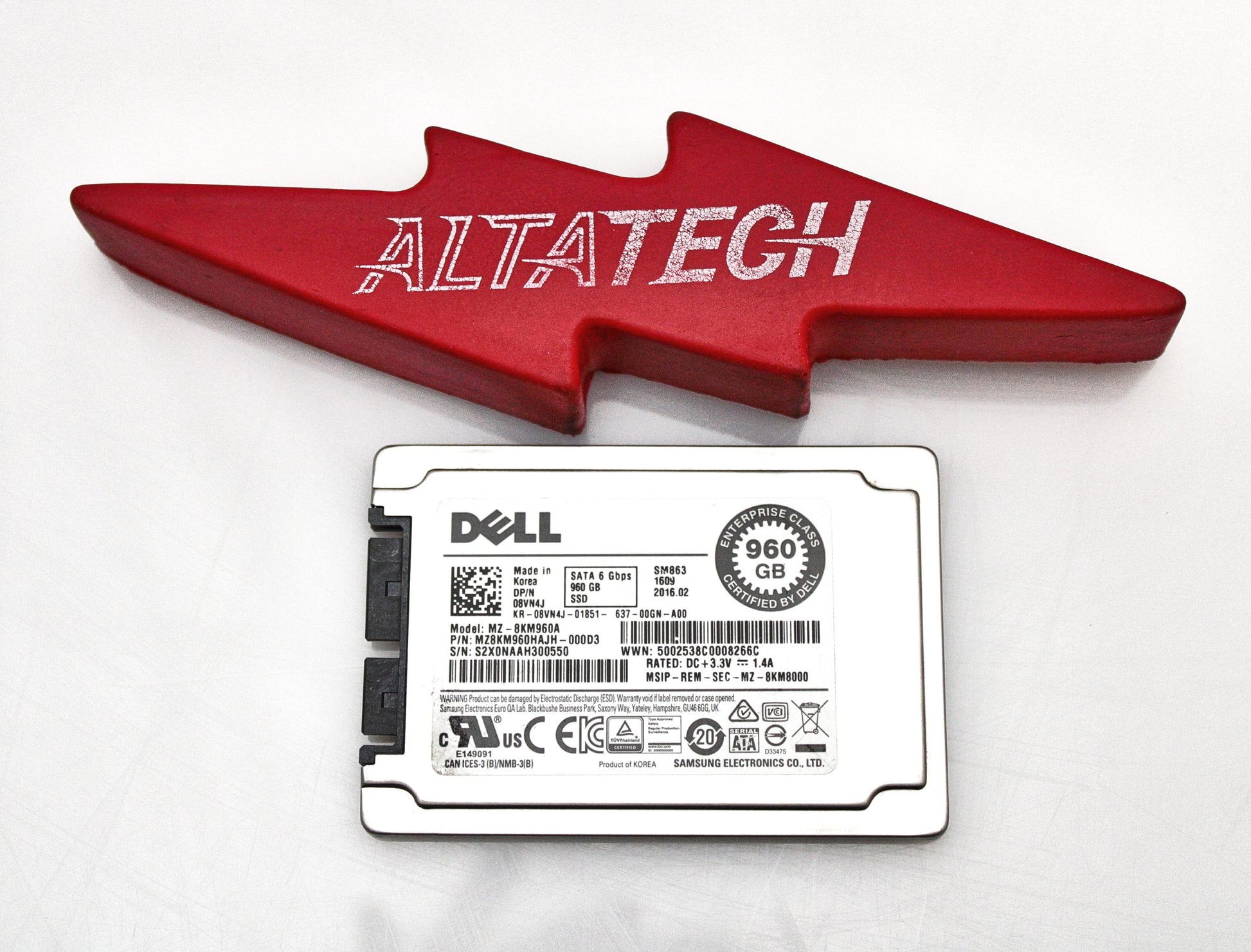 Dell 8VN4J 960GB SSD SATA 6G 1.8 MU MZ8KM960HAJH-000D3 / MZ-8KM960A, Used