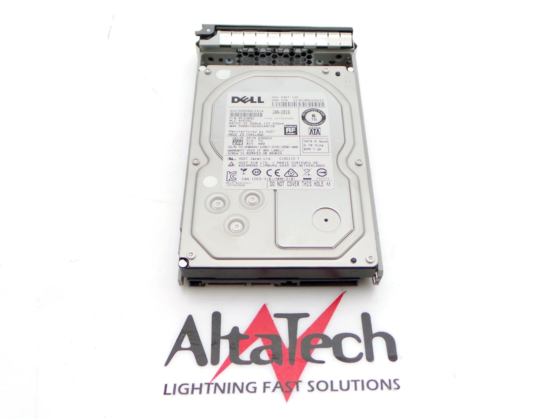 Dell 0908XX 6TB 7.2K SATA 3.5 6G, Used