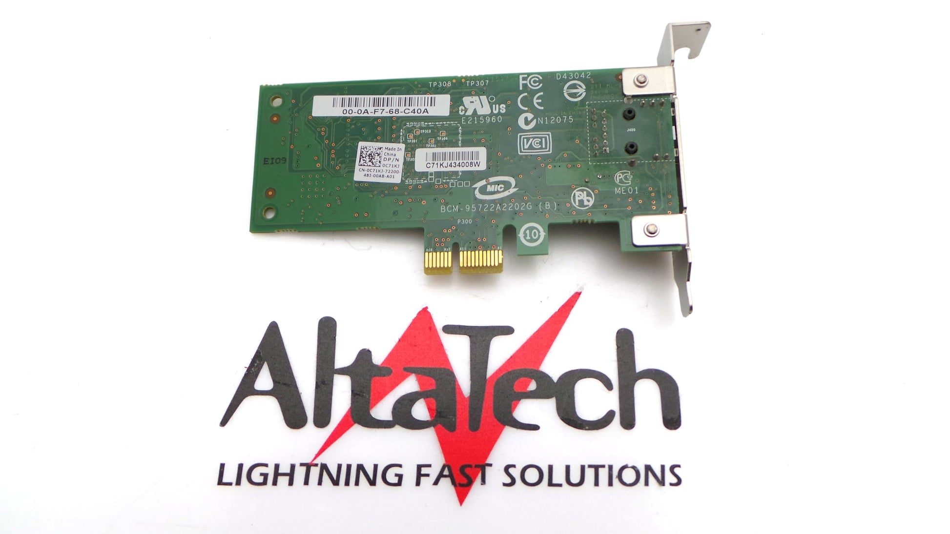 Dell 0C71KJ Broadcom 5722 1Gbpe Single Port NIC, Used