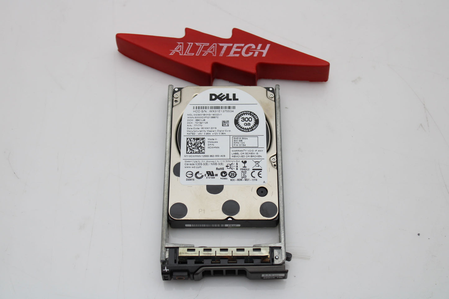 Dell 0CWHNN 300GB 10K SAS 2.5 6G HDD, Used