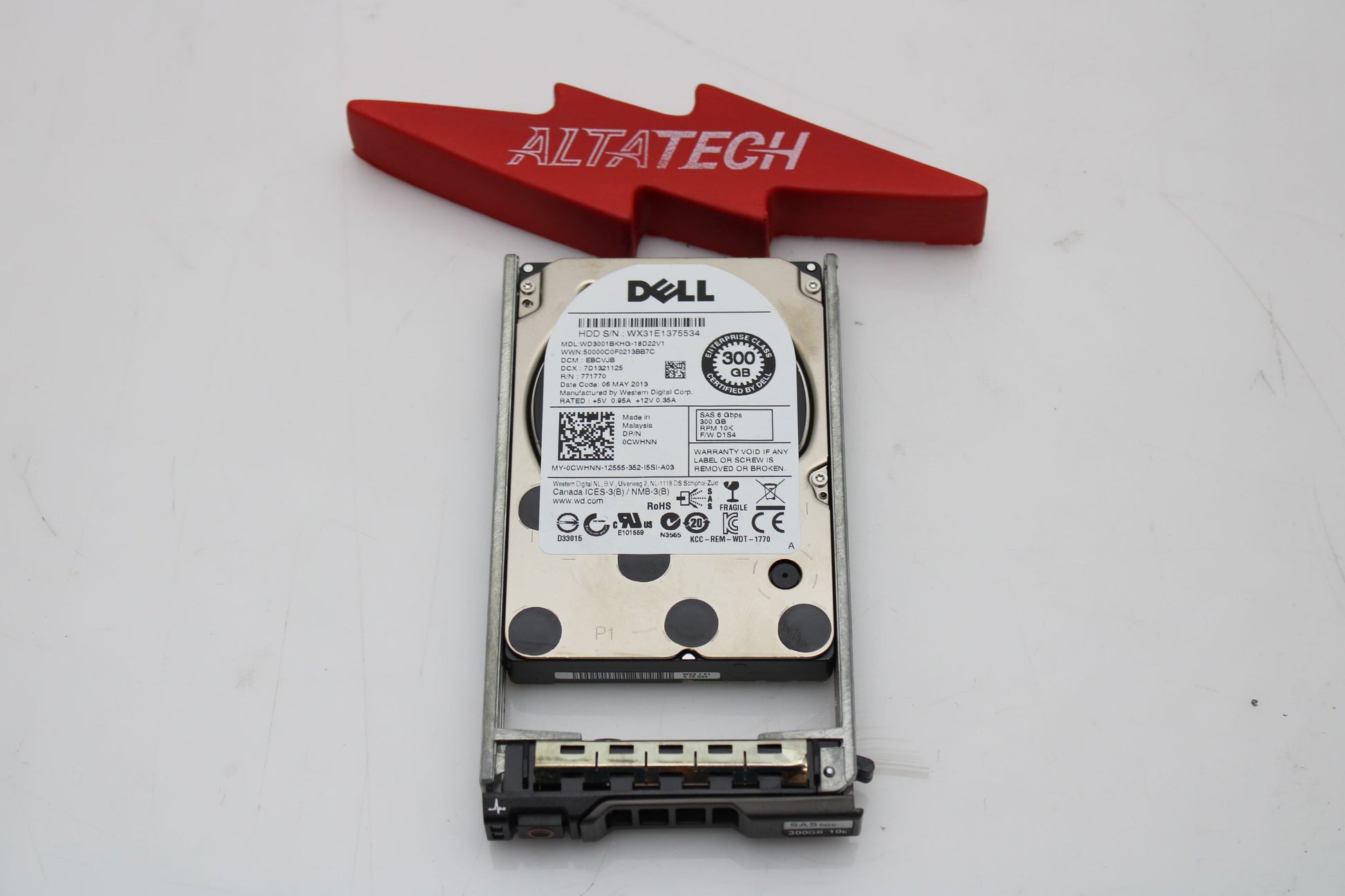 Dell 0CWHNN 300GB 10K SAS 2.5 6G HDD, Used