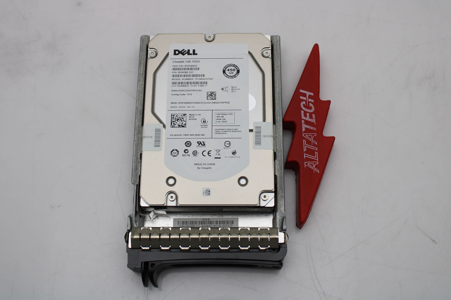 Dell D32VD 450GB 15K SAS 3.5 6G 9PW066-251 SED, Used