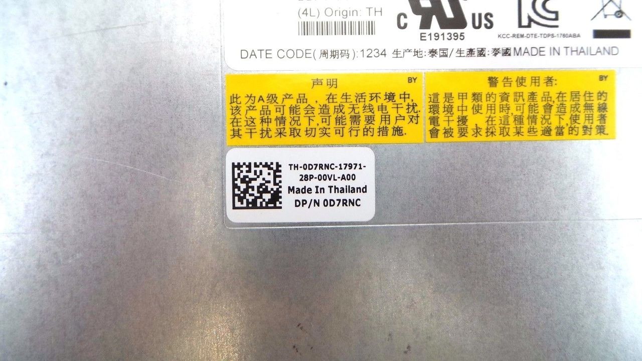 Dell 0D7RNC PowerVault MD3860F 1755W Switching Power Supply, Used