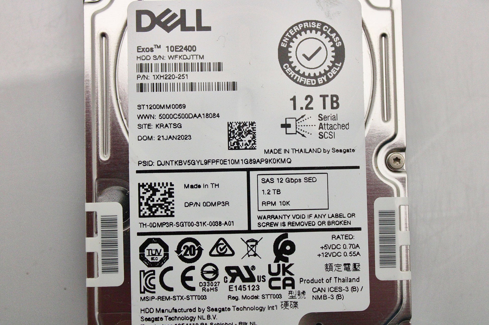 Dell DMP3R_NEW NEW 1.2TB 10K SAS 2.5 12G SED HDD, New Open Box