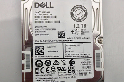 Dell DMP3R_NEW NEW 1.2TB 10K SAS 2.5 12G SED HDD, New Open Box