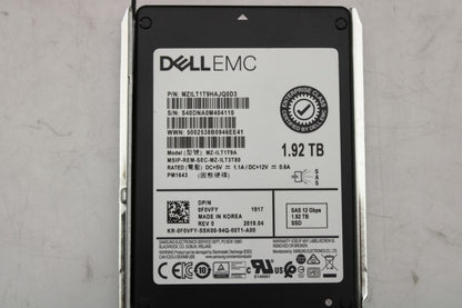 Dell F0VFY 1.92TB SSD SAS 2.5 12G RI PM1643 MZILT1T9HAJQ0D3/MZ-ILT1T9A, Used