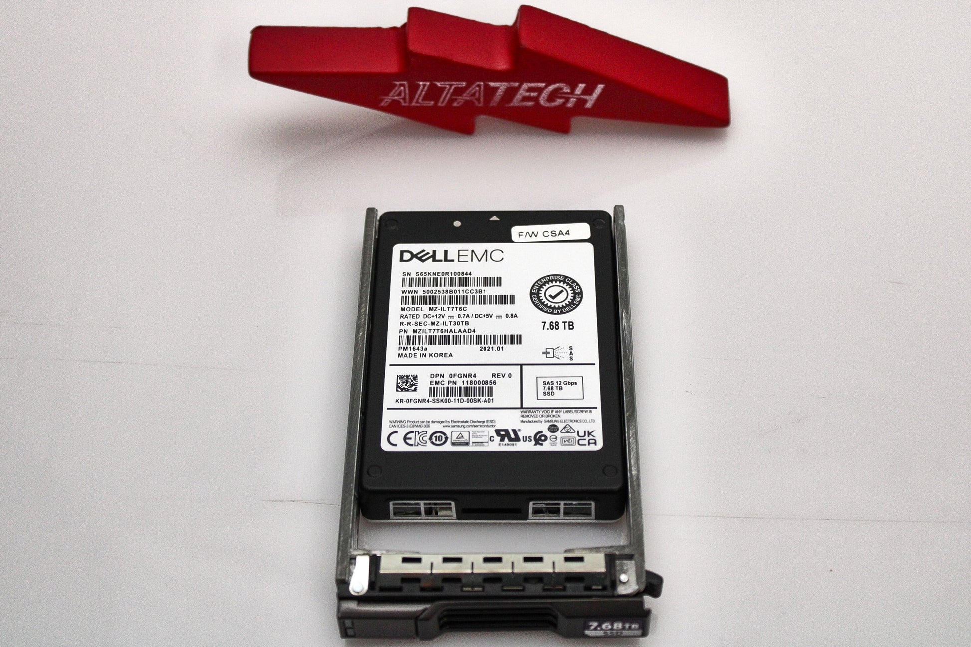 Dell FGNR4-CML 7.68TB SSD SAS 2.5 12G RI EP+ MZILT7T6HALA0D4 / MZ-ILT7T6C, Used