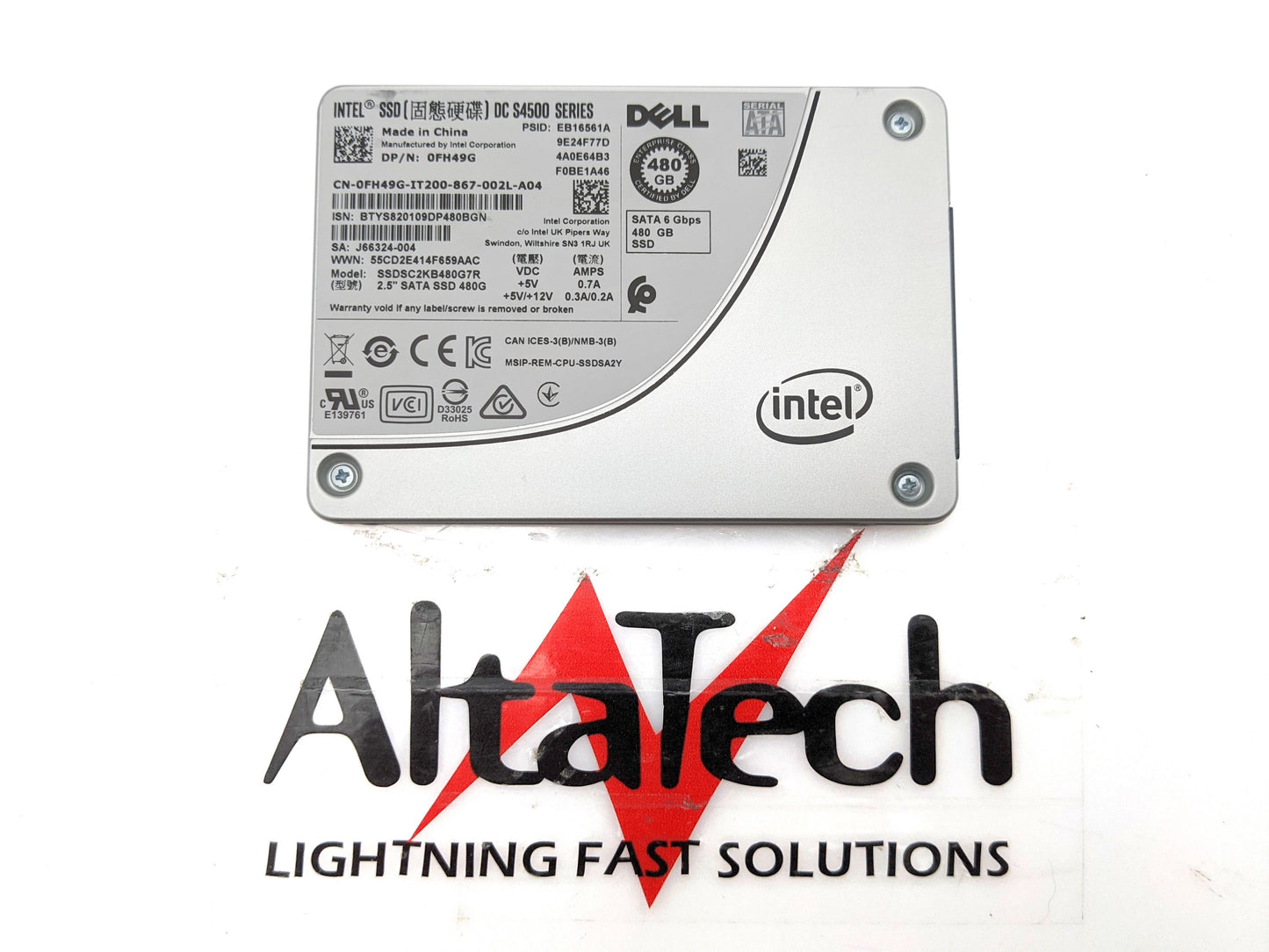 Dell 0FH49G 480GB SSD SATA 2.5" RI, Used