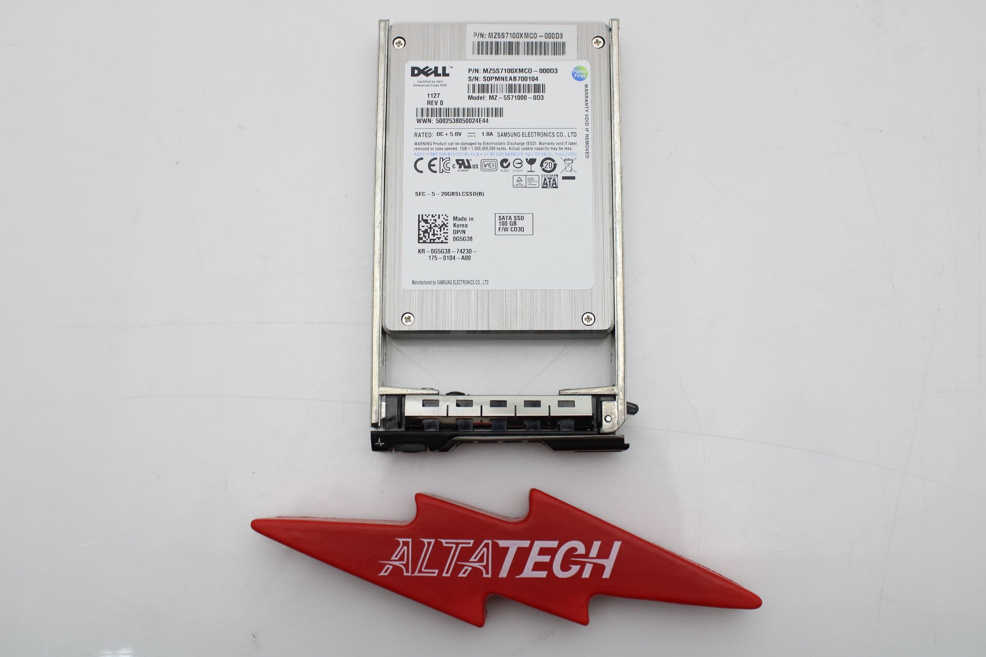 Dell 0G5G38 100GB SSD SATA 2.5 3G MZ-5S71000-0D, Used