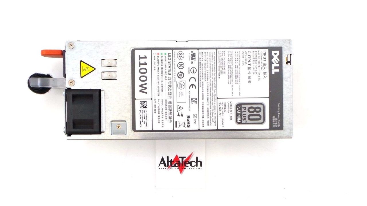 Dell 0GYH9V PowerEdge R720 Liteon 1100W Power Supply, Used