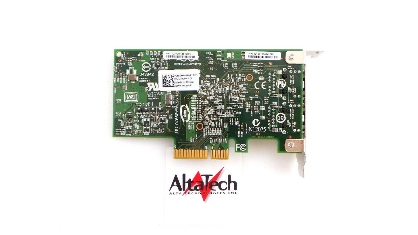 Dell 0H914R Broadcom Dual Port 1GB PCIe Network Adapter, Used