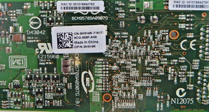 Dell 0H914R Broadcom Dual Port 1GB PCIe Network Adapter, Used