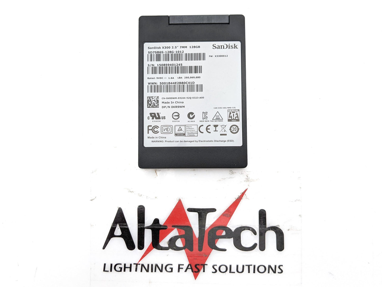 Dell 0KR9WM 128GB SSD SATA 2.5" 6G, Used