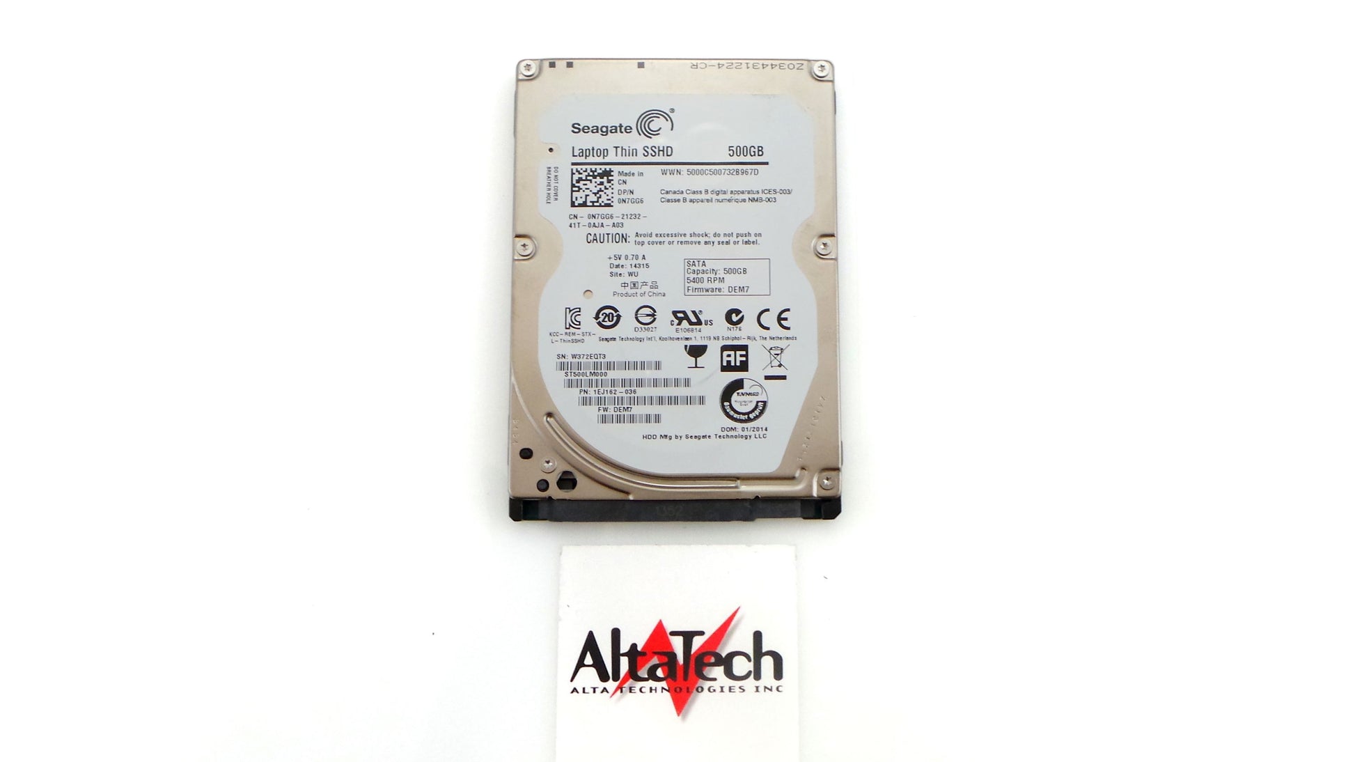 Dell 0N7GG6 500GB SSHD 5.4K SATA 2.5", Used