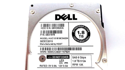 Dell 0RF9T8 1.8TB 10K SAS 2.5 6G HDD, Used
