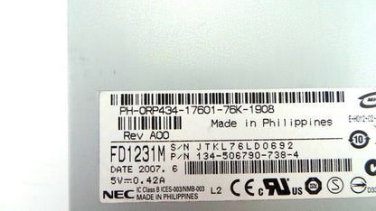 Dell 0RP434 1.44MB 3.5" Floppy Disk Drive, Used