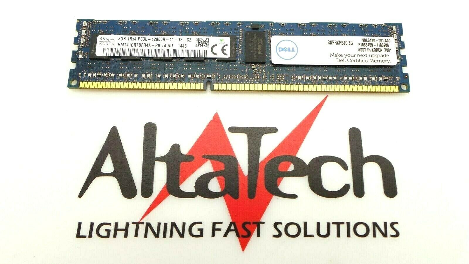 Dell SNPP9RN2C/8G 8GB PC3L-10600R 2Rx4 ECC, Used
